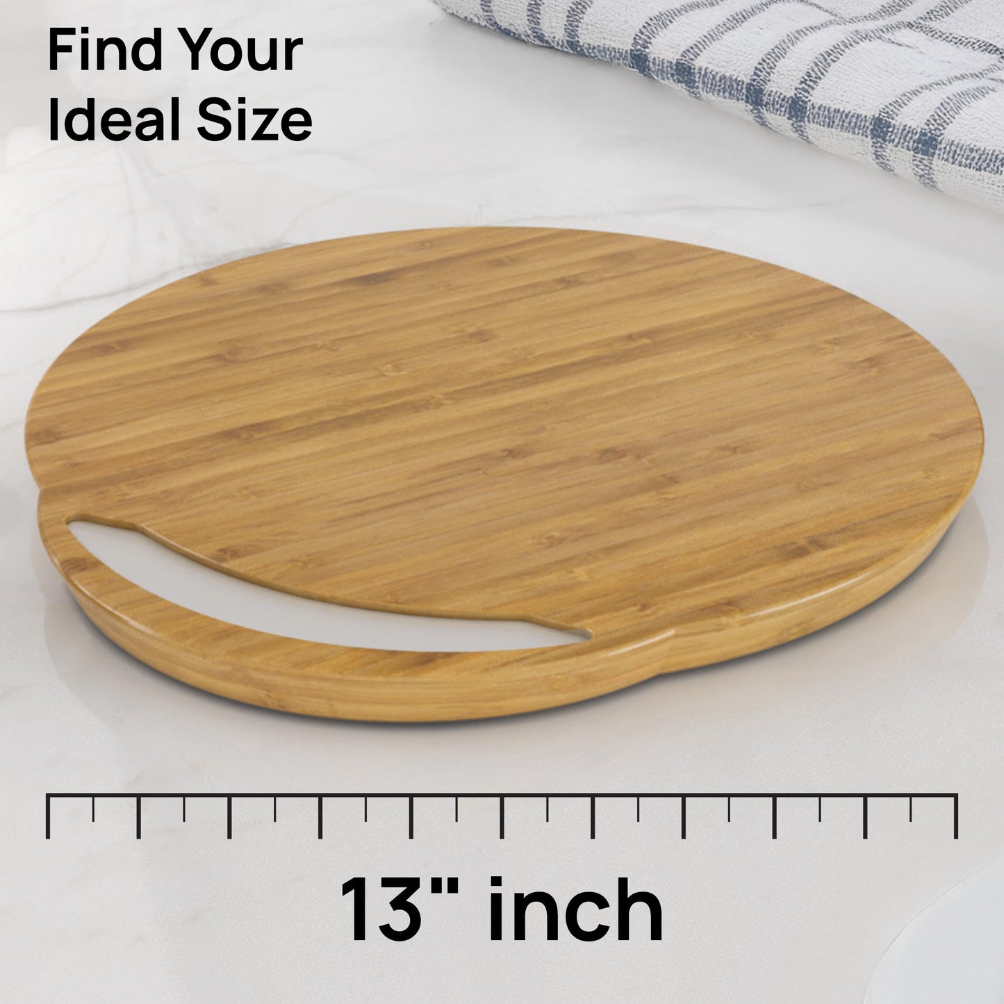 Ibyx Elegant Round Sliding Tray for Your Pressure Cooker, Air Fryer & Heavy Kitchen Appliances - Sturdy, Slides Easily from Under The Cabinet (Natural, 13”)