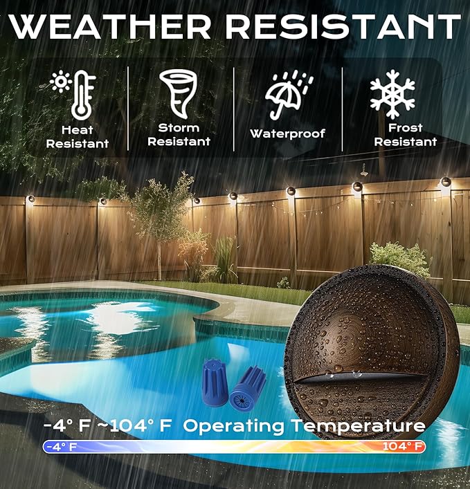 CLOUDY BAY [6 Pack] 3CCT Low Voltage LED Deck Lights Outdoor,2700K/3500K/5000K Selectable,Landscape Step Stair Railing Fence Light Wired,3W,12V-24V AC/DC,Bronze Finish