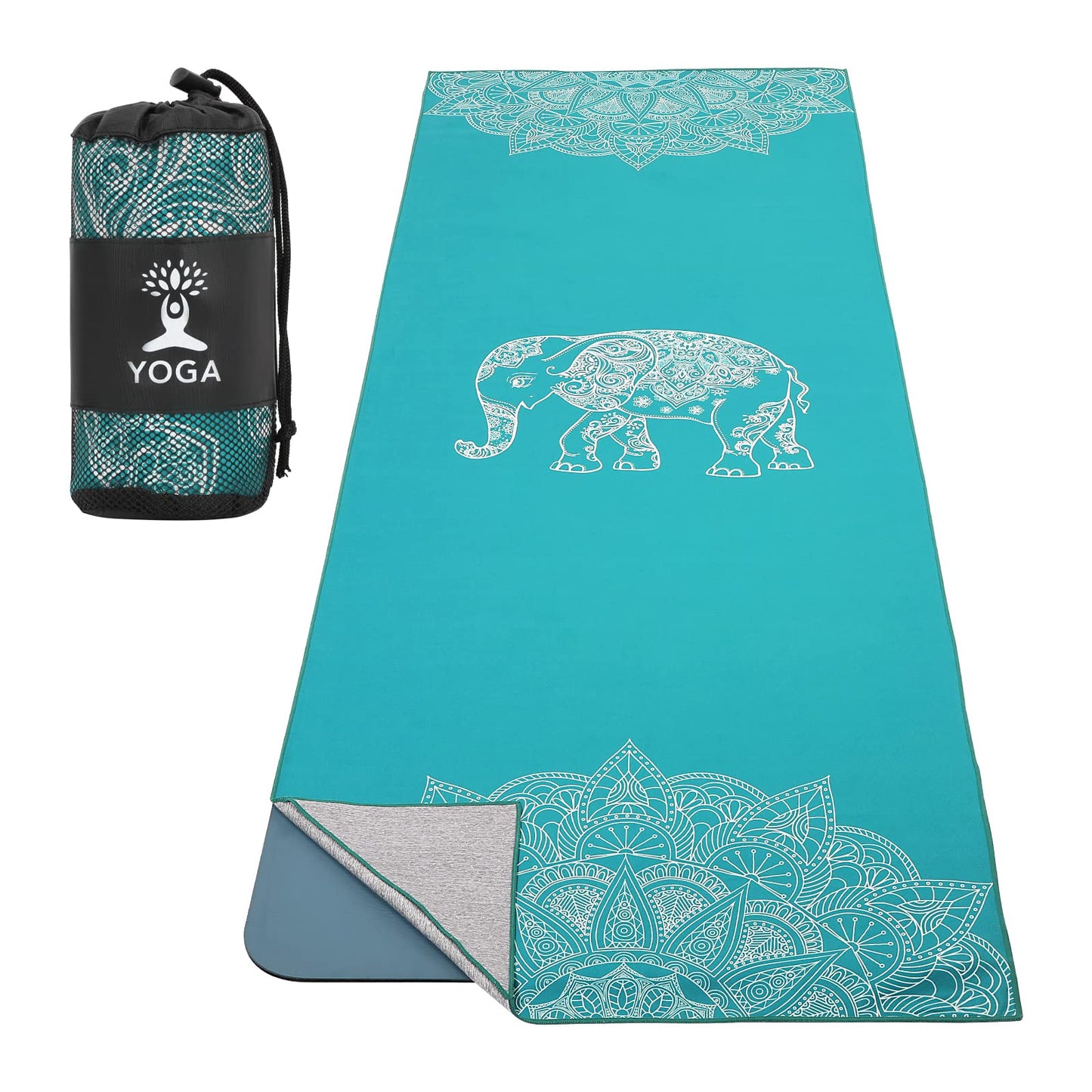 MoKo Yoga Towel, Non Slip Hot Yoga Blanket Printing Pattern Quick Dry with Corner Pocket for Bikram, Pilates, Gym Workout, Outdoor Picnic