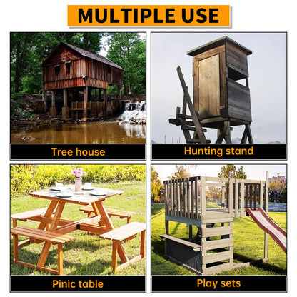 ECOTRIC Deer Stand Brackets 4x4 Deer Blind Brackets, 4Pcs Compound Angle