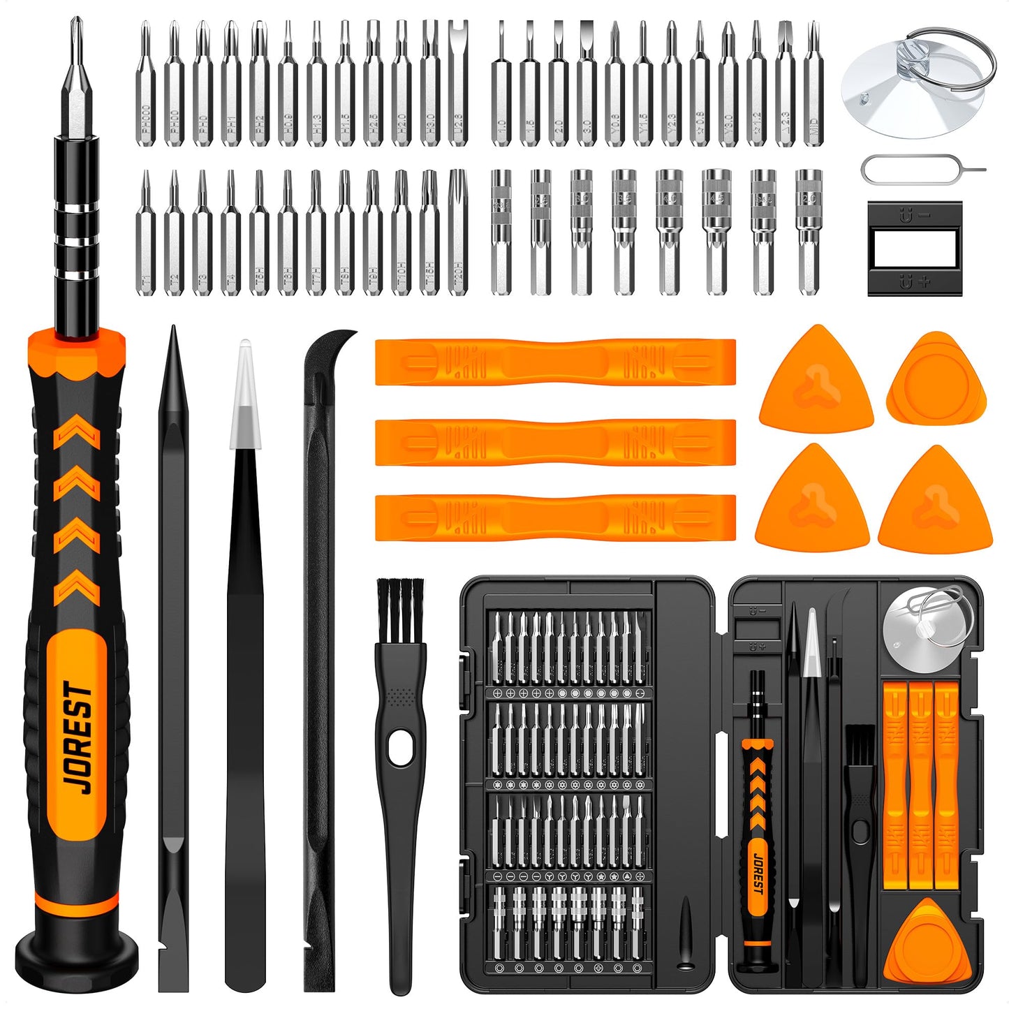 JOREST 40Pcs Small Precision Screwdriver Set with Torx Triwing Phillips, Mini Repair Tool Kit for Macbook, Computer, Laptop, PC, iPhone, PS5, Xbox, Switch, Glasses, Watch, Ring Doorbell, Electronics