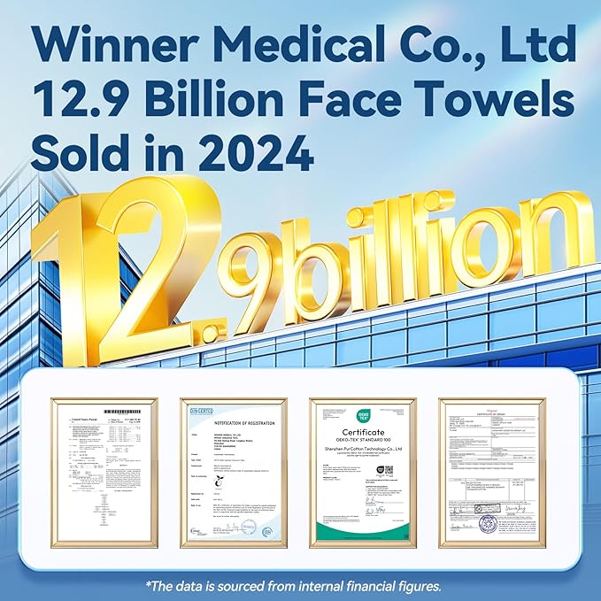 Winner Soft Face Towels, Upgraded Thicker 100% USDA Biobased Facial Towels