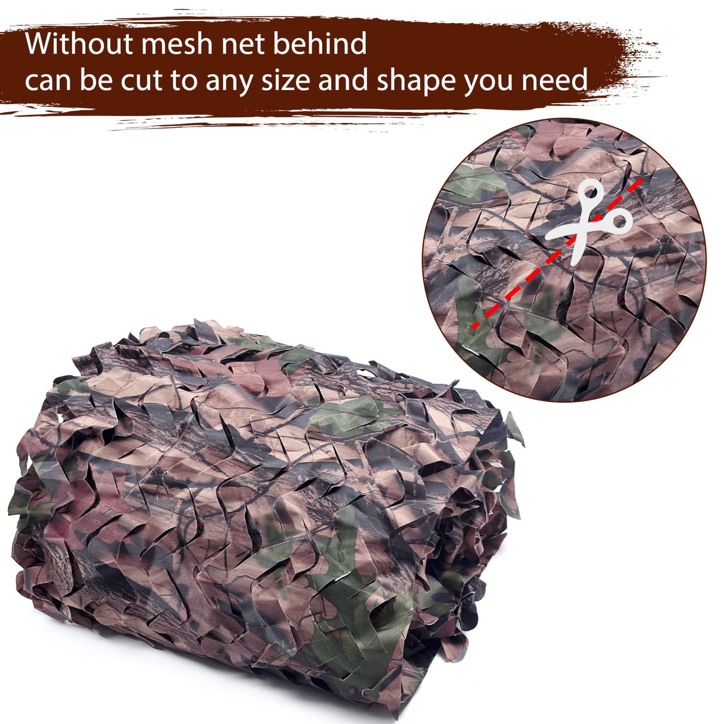 Yeacool Camouflage Netting Bulk Roll Burlap Camo Tarp Sunshade Net for Hunting Blind Outdoor Photography Dinosaur Birthday Theme Party Decoration (Camo Bionic Leaves, 4.9ftx19.7ft, 1.5m*6m)