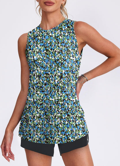 XIEERDUO Workout Tank Tops for Women Sleeveless Running Shirts Activewear Gym Yoga Floral Tops XL