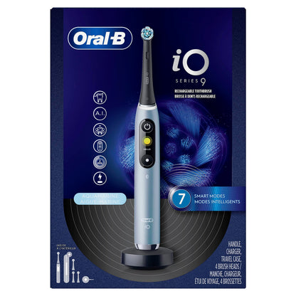 Oral-B iO Series 9 Electric Toothbrush with 3 Replacement Brush Heads, Black Onyx