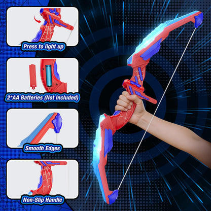 HYES Bow and Arrow for Kids, LED Light Up Archery Set with 12 Suction Cup Arrows, 1 Hanging Target, 3 Score Targets & 1 Quiver, Indoor Outdoor Sport Gifts for Boys Girls Ages 4-12, Blue