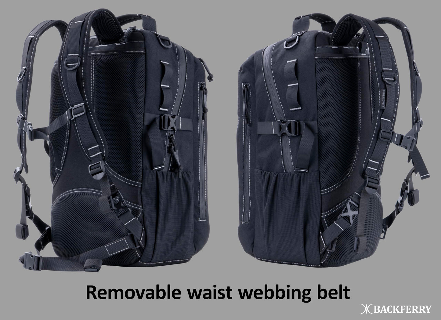 BACKFERRY Urban Tactical Backpack Laser-Cut MOLLE Daypack Commuter Bag for EDC,Travel,Work,Hiking for Men Women