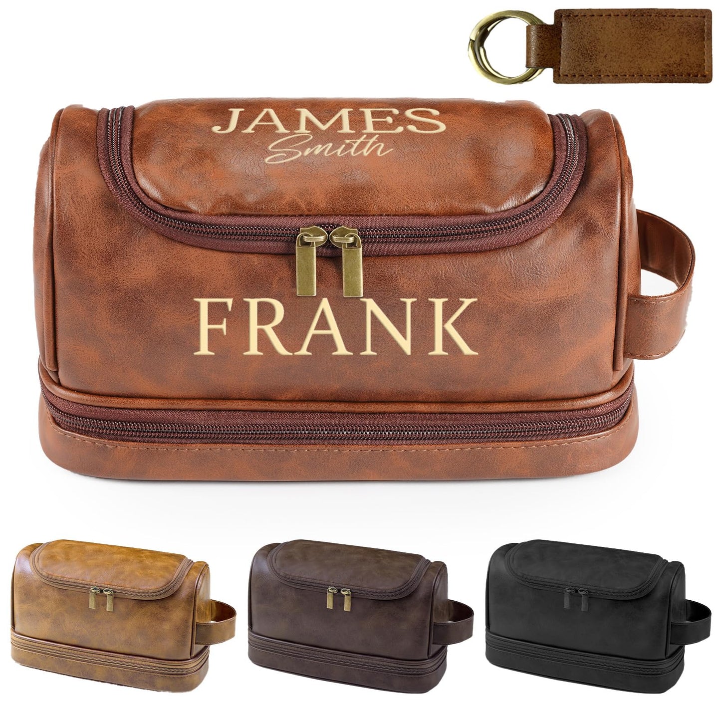 Gifts for Men, Personalized Toiletry Travel Bag ,Shaving Bag for Toiletries Accessories Handcrafted Travel Kit Gift with Custom Pattern and Text, Unique Men Birthday Gifts Ideas, Boyfriend, Dad