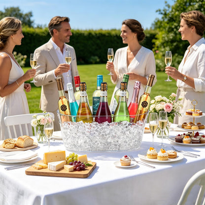 4 PCS Ice Buckets for Parties, 15L Large Ice Bucket, 4 Gallon Champagne Bucket with Scoops, Beverage Tub Mimosa Bar Supplies for Champagne, Beer, Cocktail