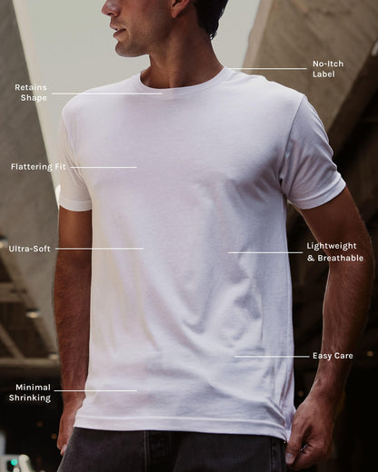 INTO THE AM Premium Men's Fitted Crew Neck Plain Essential Tees - Modern Fit Fresh Classic Short Sleeve T-Shirts for Men (Black, X-Large)
