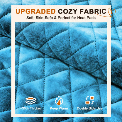 Electric Heating Pad for Period Cramps - 35"x20" XL Large Heated Pads for Back, Neck, Shoulder & Legs Pain Relief, Moist Heat Option, Machine Washable, 6 Heat Settings, Auto Shut Off, Soft Velvet