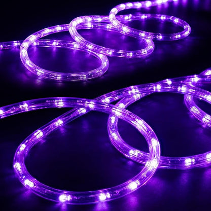 WYZworks 288LEDs 25ft LED Outside Rope Lights, Outdoor ETL Certified Waterproof Permanent 360 Degree Light Emitting, Flexible Tube, Connectable, Christmas Palm Tree Exterior Landscape, Purple