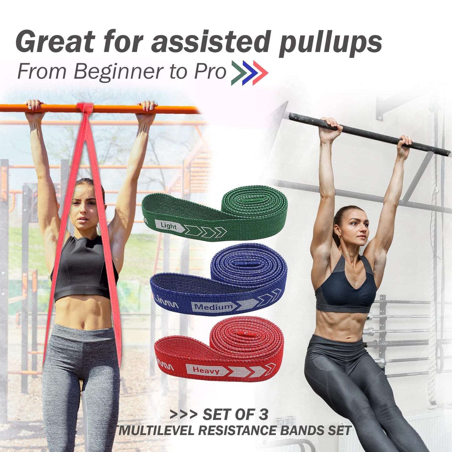 Fittest Pro by Limm Resistance Bands for Legs and Butt, Fabric Exercise Loop Bands Yoga, Pilates, Rehab, Fitness and Home Workout, Strength Bands for Booty
