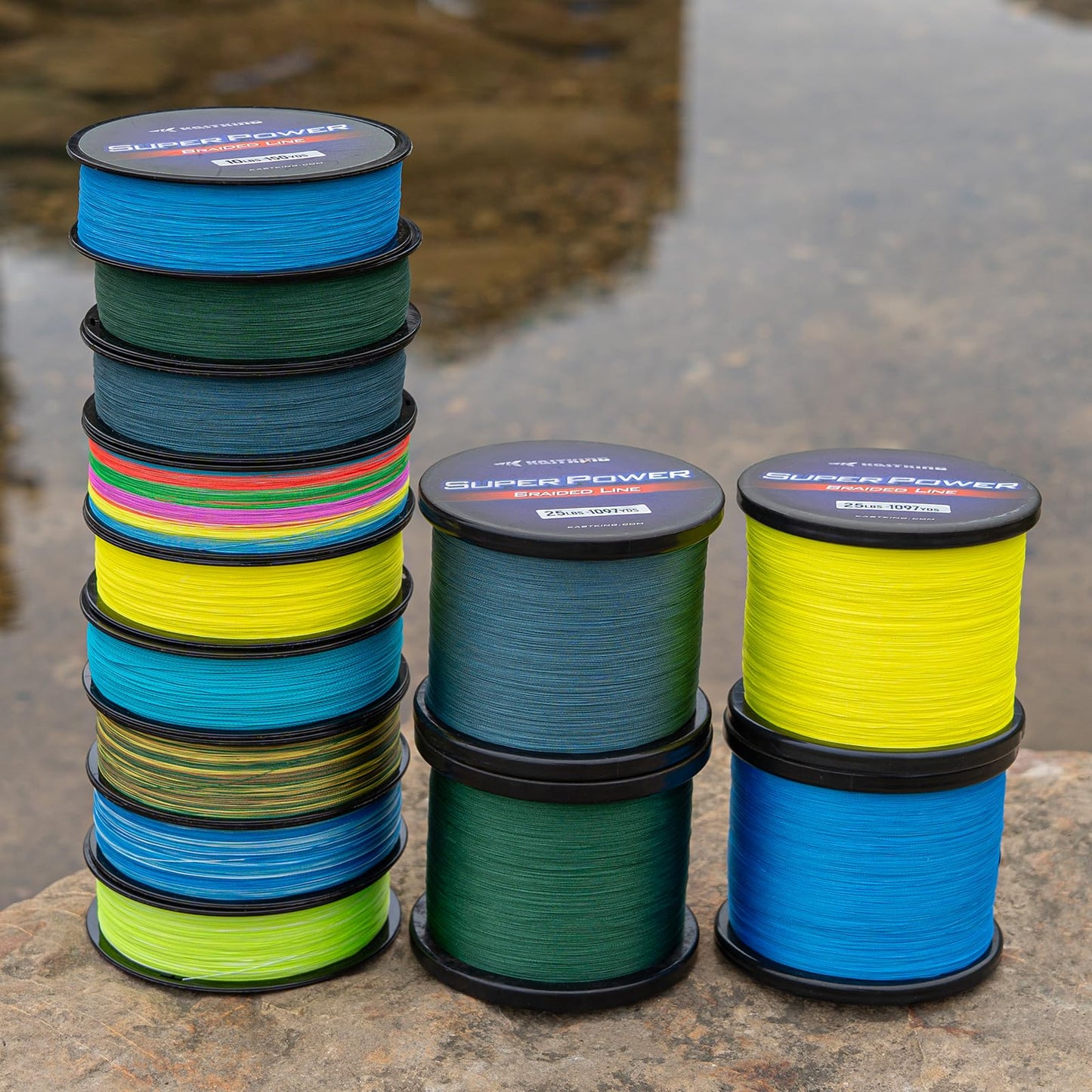 KastKing Superpower Braided Fishing Line, Ocean Blue, 10 LB, 500+47 Yds