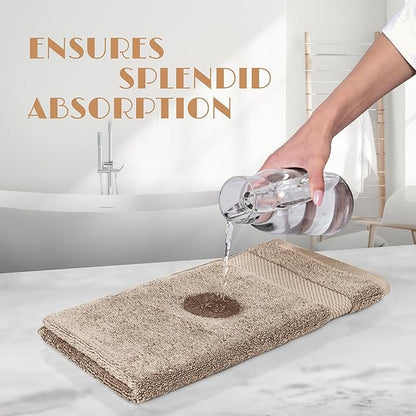 White Classic Taupe Hand Towels