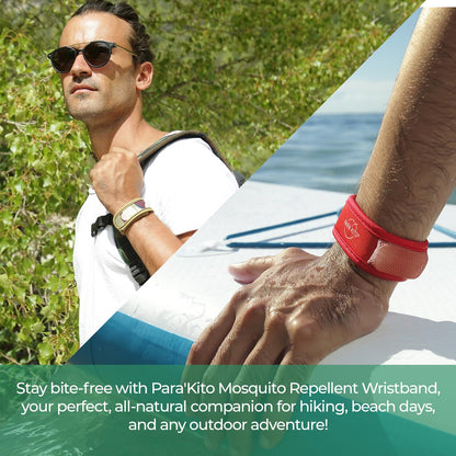 PARA'KITO Mosquito Insect & Bug Protection Wristband - Mosquito Stickers & Bug Spray Alternative - Summer Essentials, Beach Accessories, Hiking & Camping Essentials - Natural Essential Oils (Cube)