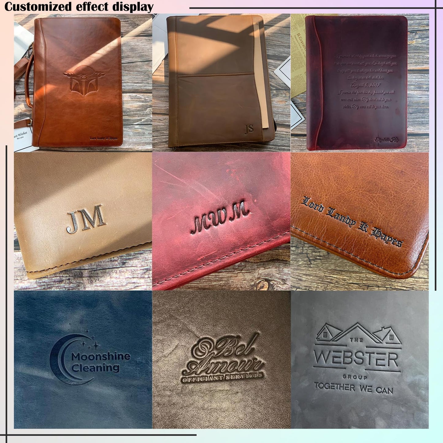 GZRHKJ Genuine Leather Envelope Document Holder， Leather File Folder Organizer，Envelope Document Holder for Men&Women, Personalized Folio Laptop Sleeve Case for 15" Laptops, Tablets
