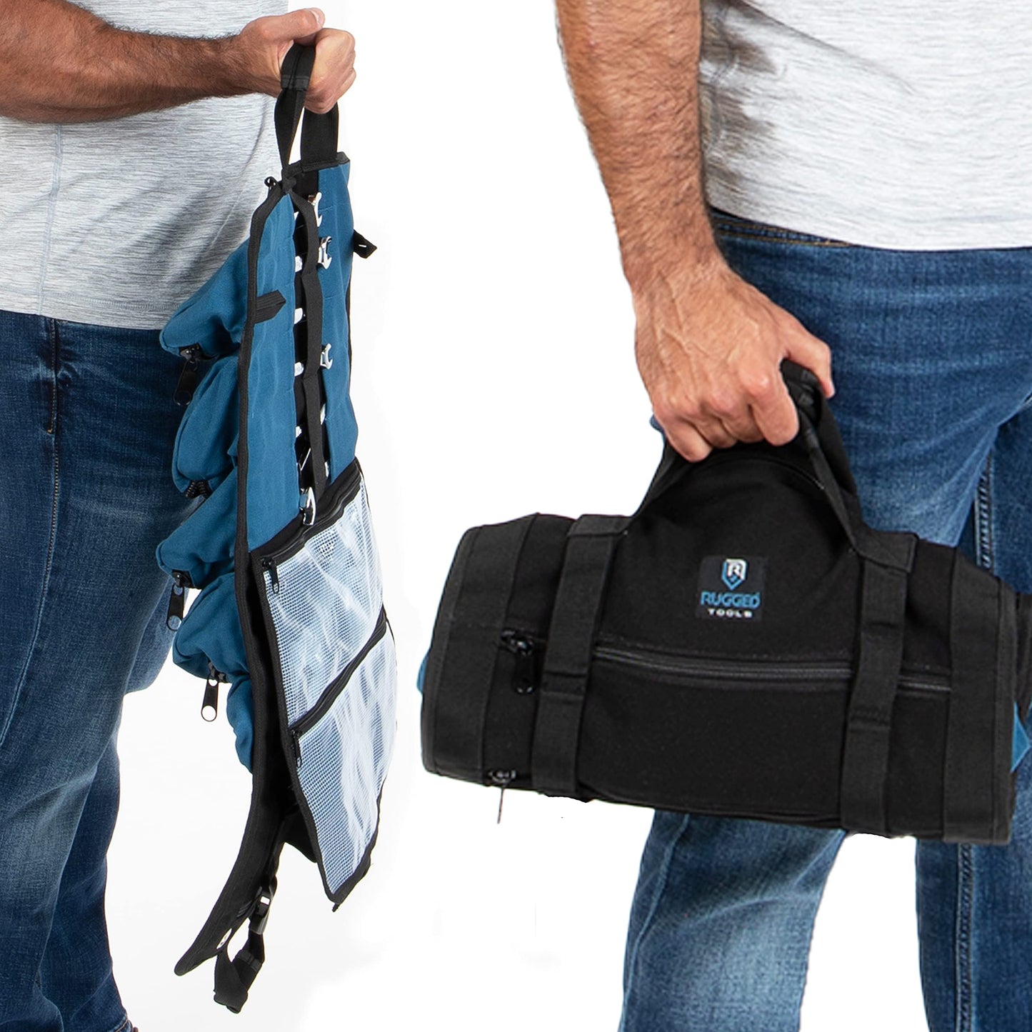 Rugged Tools Titan23-XL Tool Roll - Wrench Roll & Organizer - Canvas Tool Bag & Tool Pouch for Electrician, HVAC, Plumber, Carpenter or Auto Mechanic