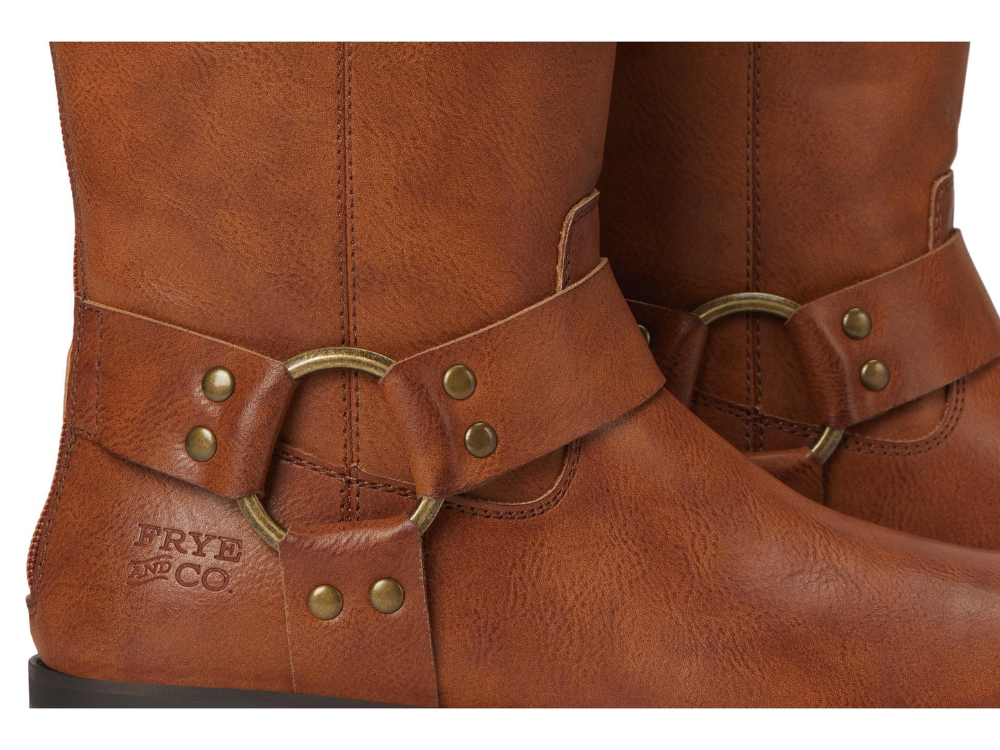 FRYE AND CO. Womens Kellie Harness Wide Calf Cognac 7 Medium