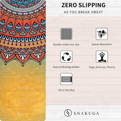 Travel Yoga Mat, Non Slip Exercise Suede Mat with Carry Bag, All-Purpose Fitness Mat with High Density Anti-Tear Surface for Women, Ideal for Pilates Workout (72'' x 24'' x 1.5mm Thick)