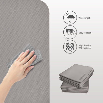 PROIRON Foldable 72"x24"x0.24"(6mm) TPE Travel Yoga Mat, Folding Mat Thick for Home Workout & Travel, Non Slip Yoga Mats with Carry Bag, Packable Pilates Mat for Home Gym, Pilates, Fitness, Stretching-Brown