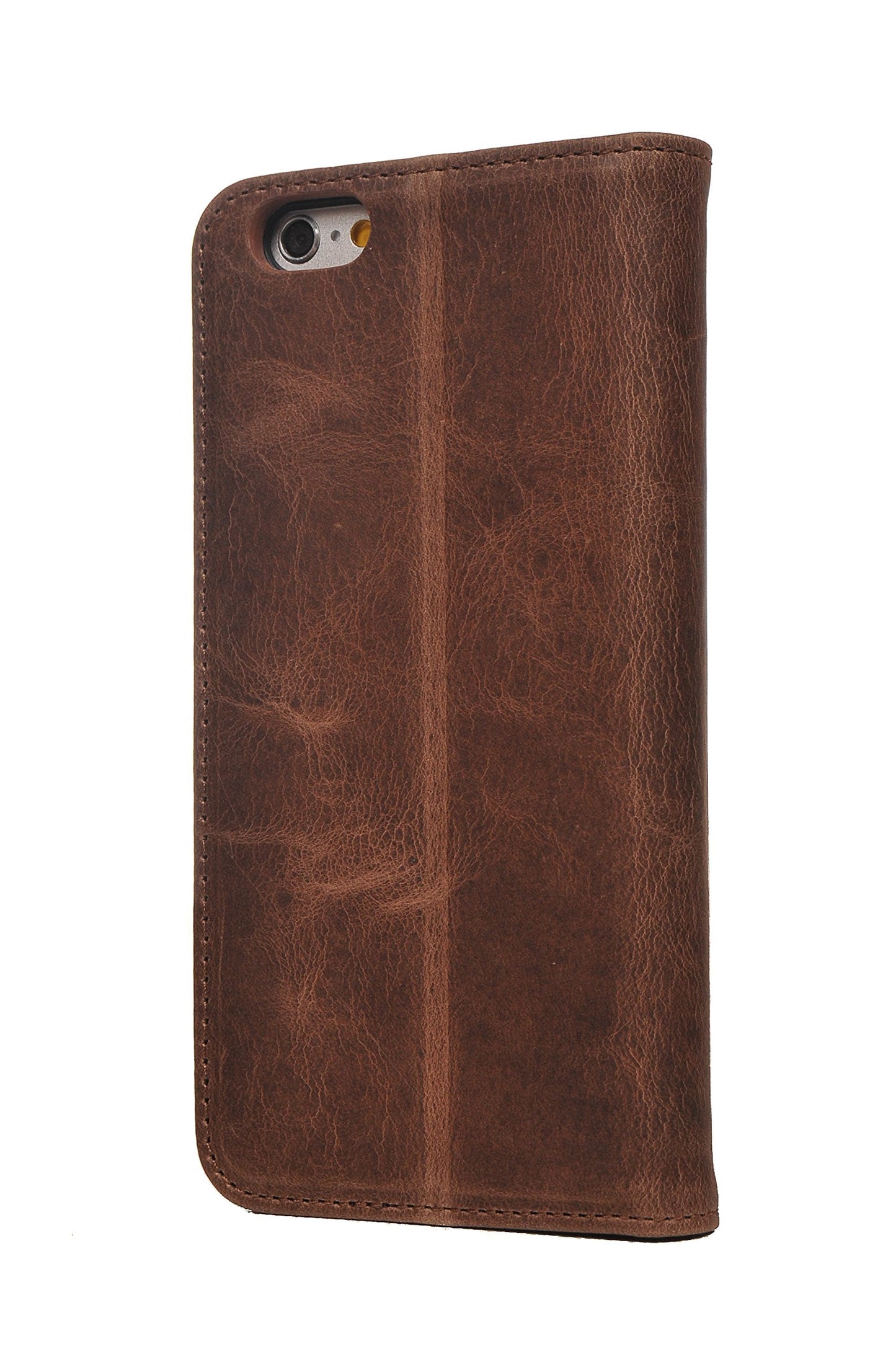 Porter Riley - Leather Case for iPhone SE 2022/20 and iPhone 8 / iPhone 7. Premium Genuine Leather Stand/Cover/Wallet/Flip Case with Card Slots & Horizontal Stand (Chocolate Brown)