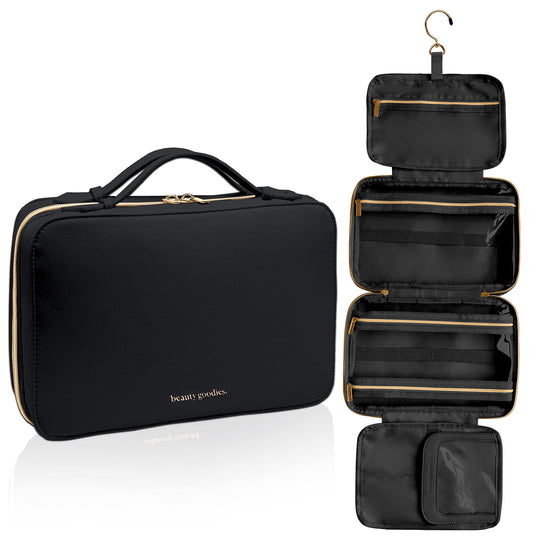 Hanging Travel Toiletry Bag For Traveling Men and Women, Holds Makeup, Toiletries, Shaving Kits, Medicine Bag, Folds and can be Packed Easily With Hanging Hook, Perfect for the Frequent Traveler