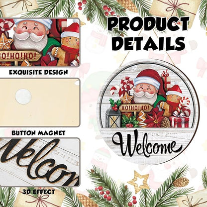 Yousoontic 17 Pcs 12 Inch Magnetic Welcome Door Sign Interchangeable Front Door Decor Rustic Fall Seasonal Hanging Sign Halloween Christmas Decor for Home Warming Gift(Classic Color,Welcome)