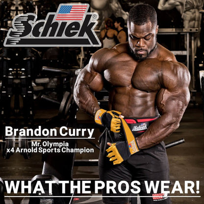 Schiek Sport Model 415 Power Lifting Fingerless Glove - Long Lasting Weight Lifting Grip Gloves