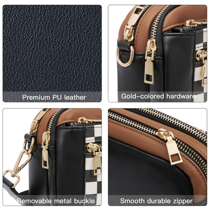 Telena Small Crossbody Bags For Women Vegan Leather Crossbody Purse With Adjustable Wide Strap For Daily Life