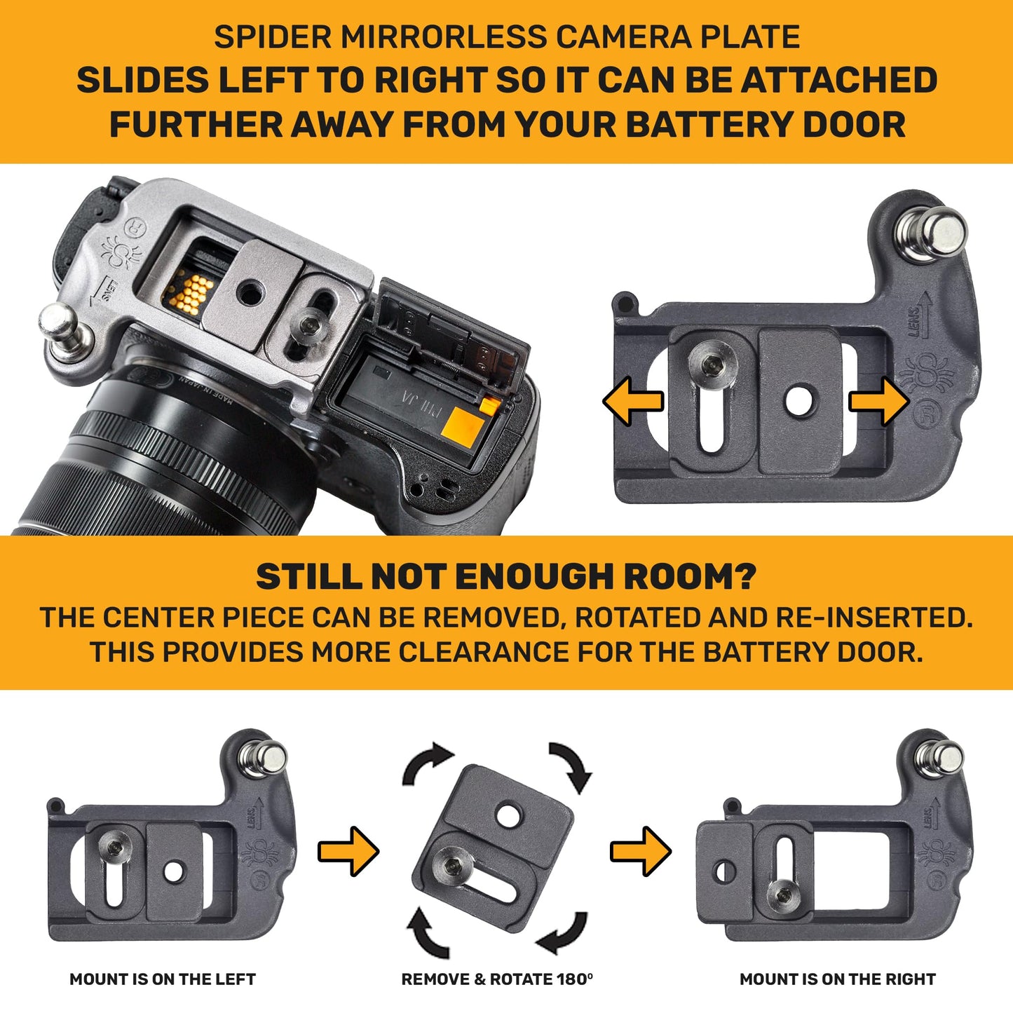 Spider Holster – Spider X Camera Holster Set for Carrying a Professional Mirrorless Camera with Included Clip-On Self-Locking Camera Holster – Compatible with Any Belt