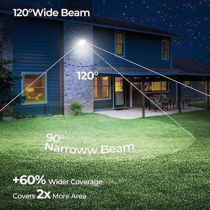 CINOTON 55W LED Flood Light 3CCT (3000K/4000K/5000K), 7700LM Dusk-to-Dawn Photocell Outdoor Security Lighting, 120V IP65 Aluminum Wall Pack for Porch/Barn, 180° Knuckle Mount, 2 Modes, ETL, 2 Pack
