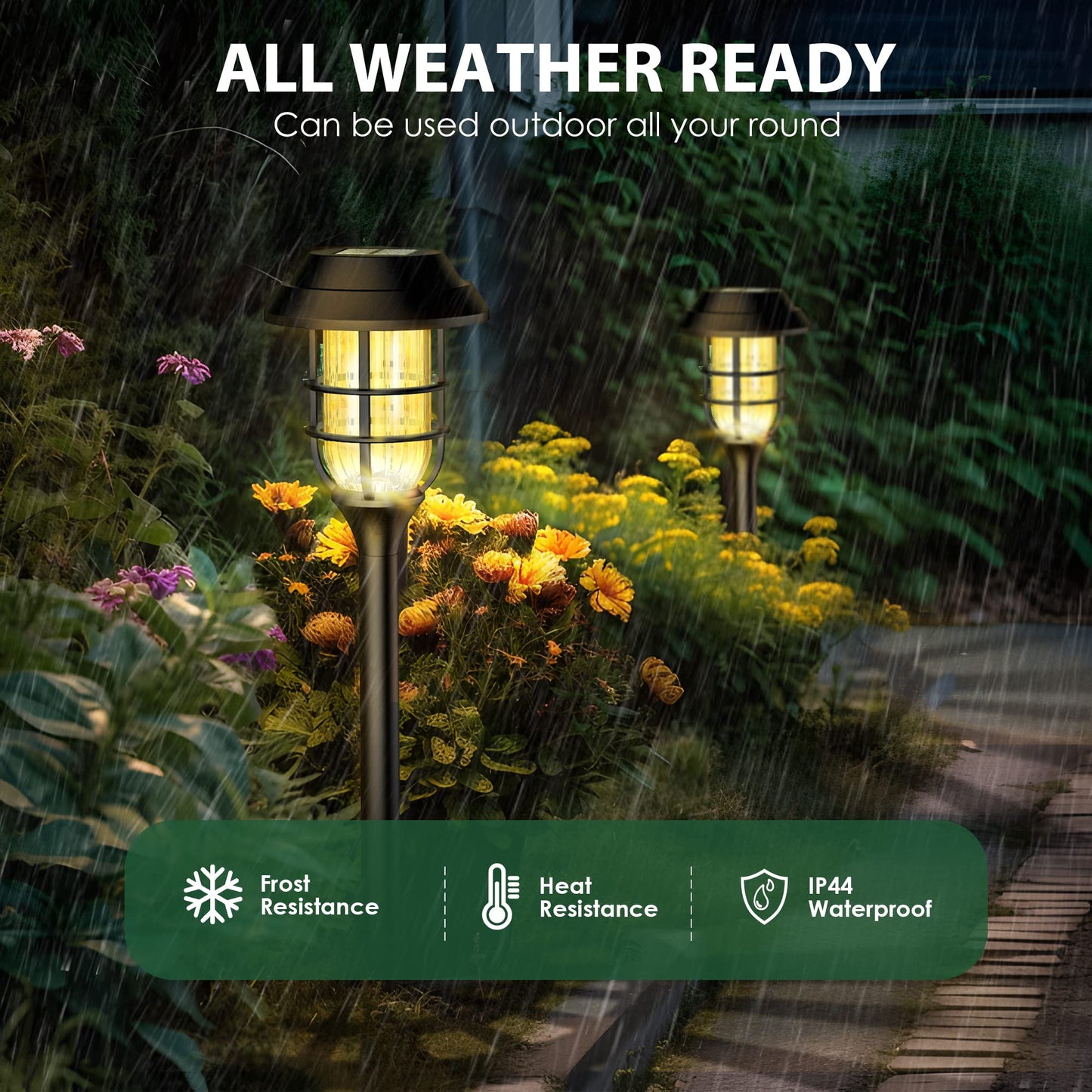 SOLPEX Solar Lights for Outside, Solar Outdoor Pathway Garden Lights Waterproof, Solar Powered Landscape Lighting for Yard, Garden, Pathway, Patio, Porch, Walkway, Driveway, 8 Pack(Warm White)