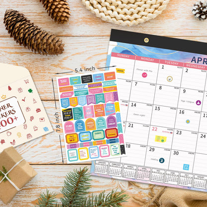 Ospelelf Planner Stickers, 18 Sheets Monthly Calendar Sticker Pack, Inspirational Motivational Quotes Festivals Label Sticker, for Decorating Organizers Scrapbooks Laptops Cups