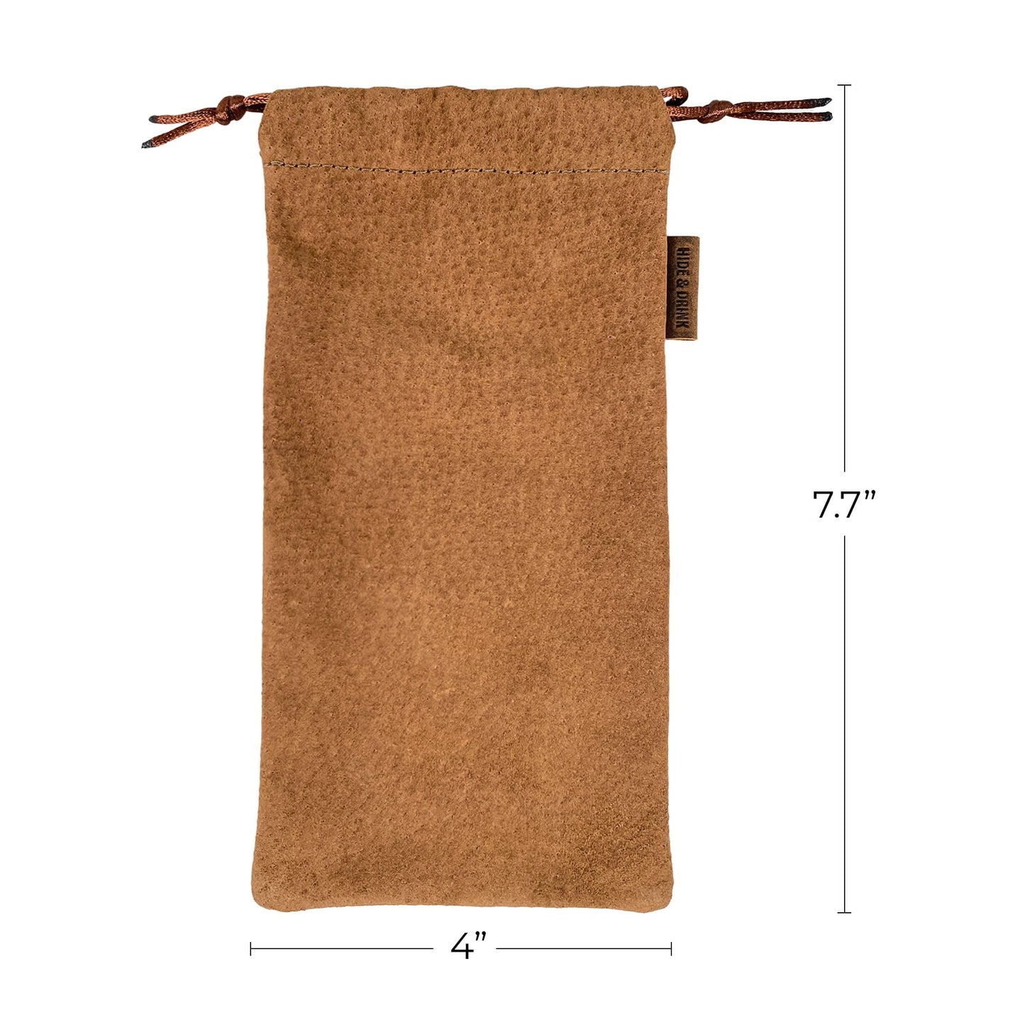 Hide & Drink, Drawstring Bag for Tobacco Pipe Handmade from Sheepskin, Multipurpose Storage for Travel (Cinnamon)