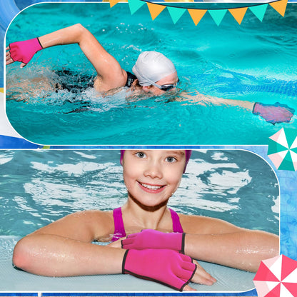 Sonwyoung 8 Pcs Water Aerobics Set Including Exercise Foam Dumbbells Aquatic Swim Belt Pull Buoy Swim Kickboard Sport Gloves Water Weights Equipment for Aquatic Fitness Weight Loss Fitness Tool (Pink)