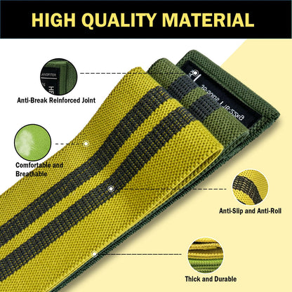 Non-Slip Fabric Resistance Bands for Working Out, Loop Exercise Bands for Booty Leg, Butt, Glute, Stretch Workout Bands for Women & Men, Hip Elastic Bands for Home Gym Fitness, Yoga, Pilates