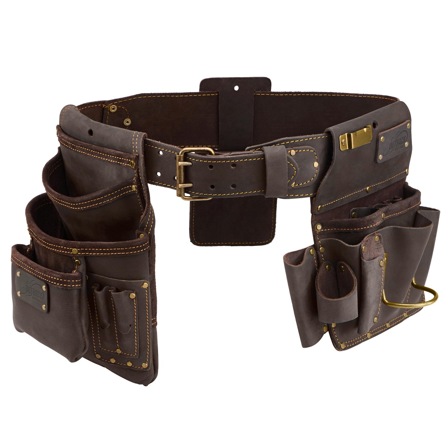 Ox Pro Drywall Tool Belt - 22-Pocket Leather Tool Belt Pouches - Made of Oil-Tanned Leather with Double-Stitching and Steel Rivets - OX-P263804