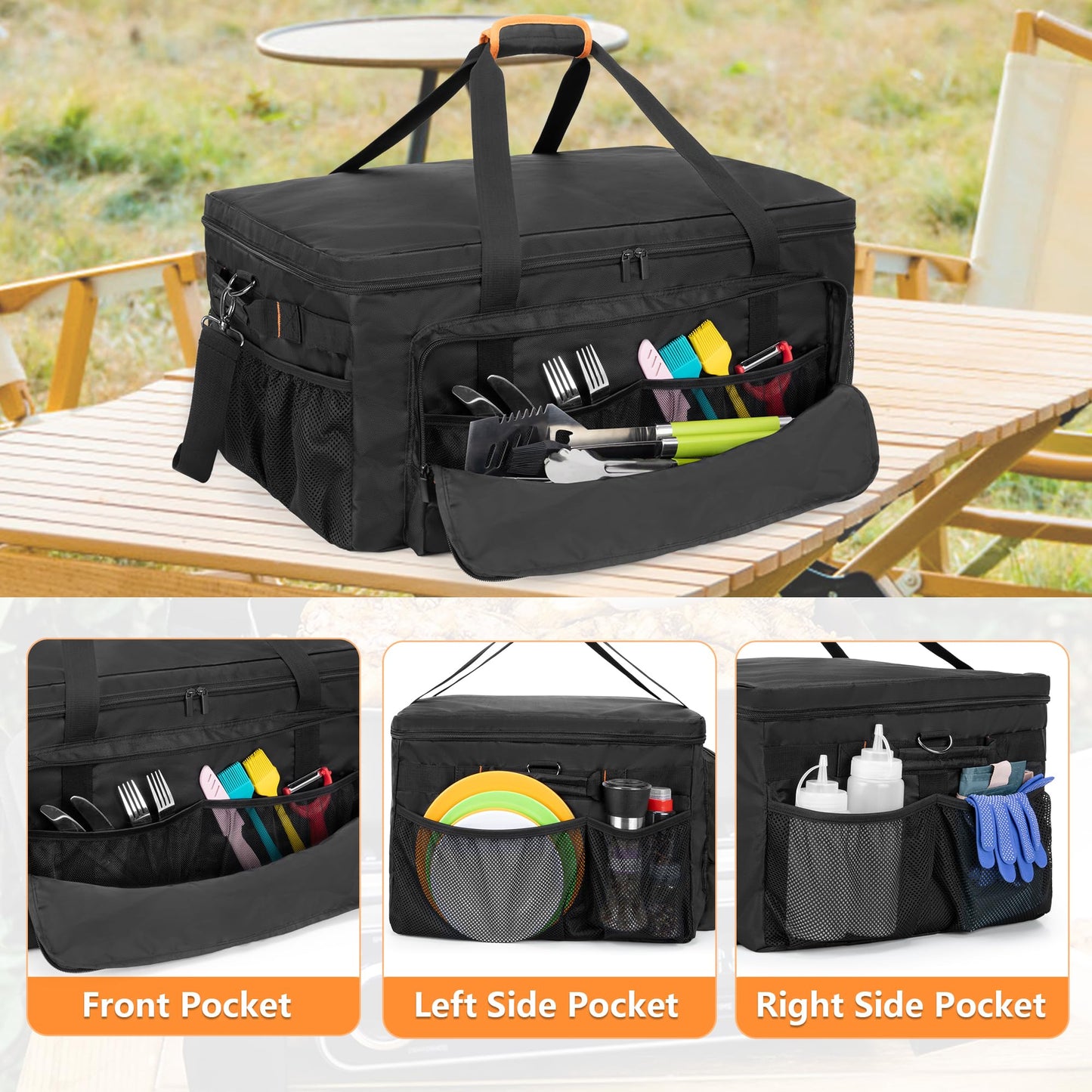 HODRANT Carry Bag Compatible With Ninja Woodfire Grill OG701 OG751, Outdoor Cover for OG700 Series Smoker, Water-Resistant BBQ Storage Case for Tools & Accessories, Bag Only