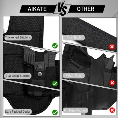 AIKATE Shoulder Holster for 9mm, Gun Shoulder Holster for Men with Magazine Pouch, Universal Chest Holster Fits Subcompact and Compact Pistols for S&W Bodyguard, M&P Shield 9mm, Glock 17, 19, 26, 43