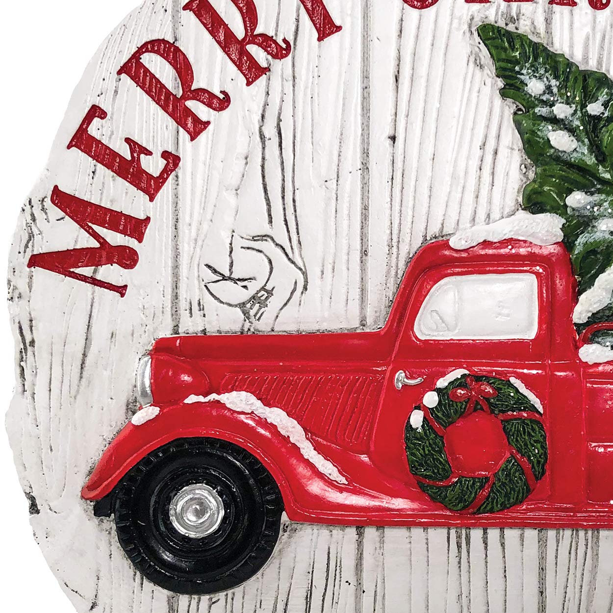 Spoontiques - Garden Décor - Merry Christmas Truck Stepping Stone - Decorative Stone for Garden