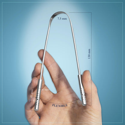 MasterMedi Tongue Scraper with Case Easy to Use Tongue Scraper for Adults, Tongue Cleaner for Oral Care & Hygiene (Single Pack (with Travel Case))