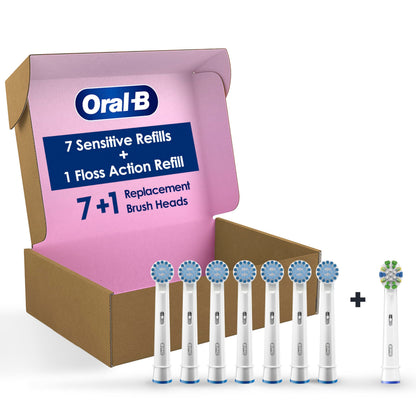 Oral-B Sensitive Gum Care Electric Toothbrush Replacement Brush Heads, 8 Count