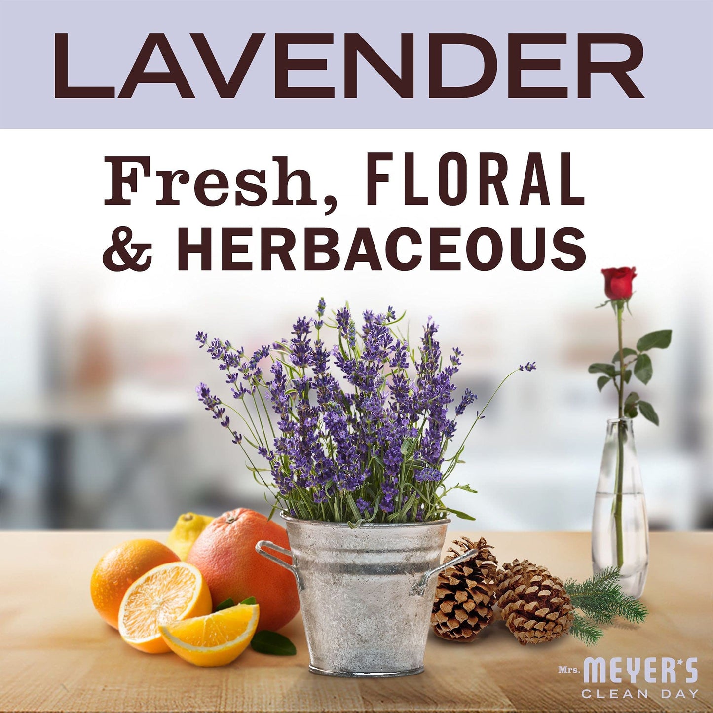 MRS. MEYER'S CLEAN DAY Hand Soap, Made with Essential Oils, Biodegradable Formula, Lavender, 12.5 fl. oz - Pack of 3