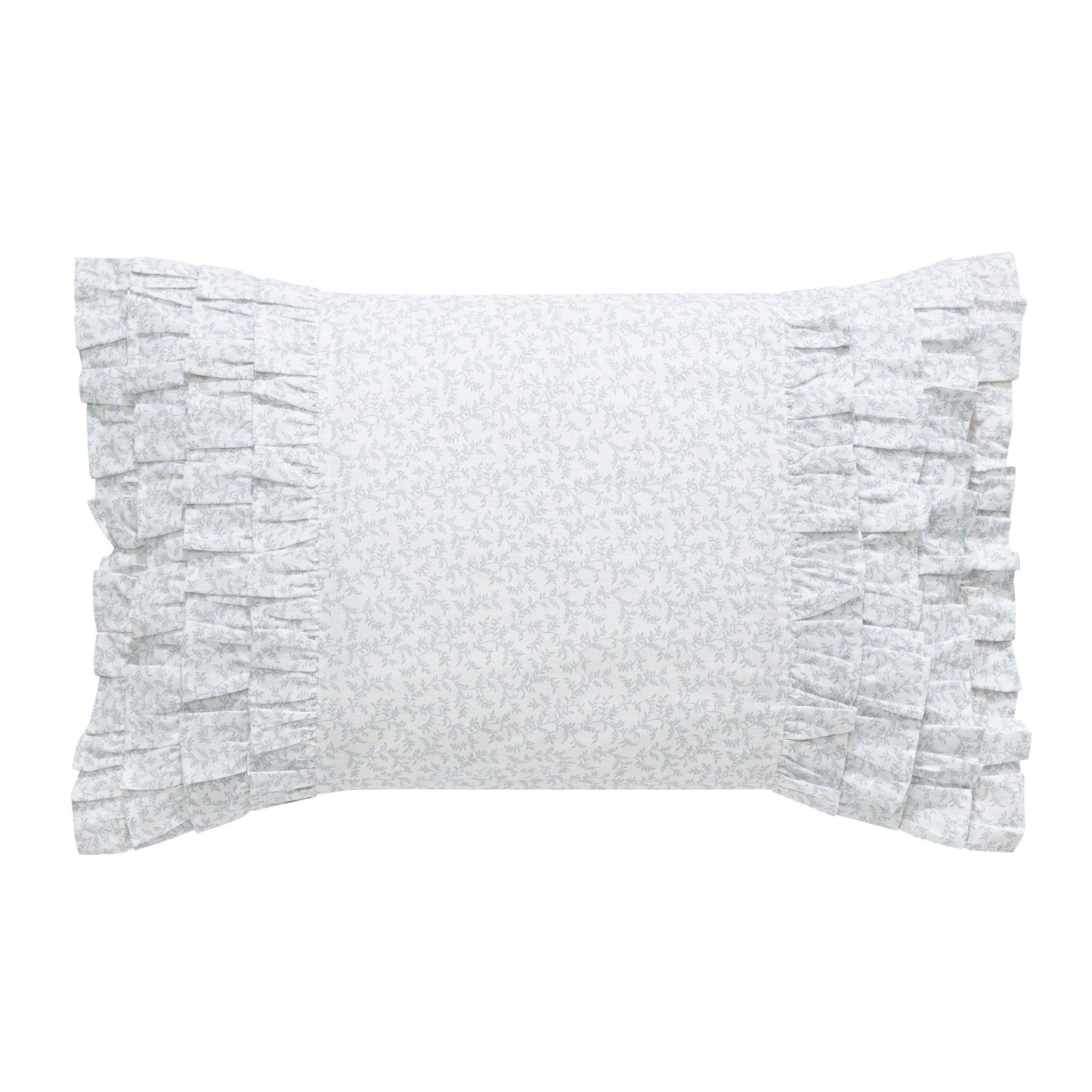 Laura Ashley - Ruffled Throw Pillow, Decorative Home Decor with Envelope Closure (Chloe Blue, 14" x 20")