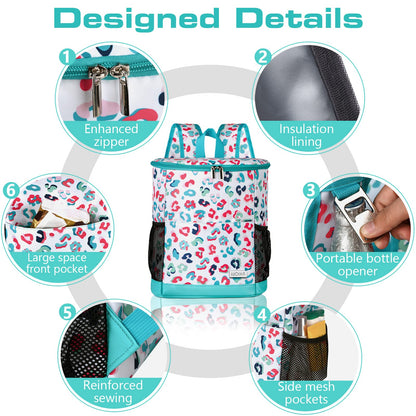 Wolka Cooler Backpack 30 Cans,Portable Backpack Coolers Insulated Leak Proof,Waterproof Soft Sided Cooler Bag for Travel,Beach,Camping,Picnic,Lunch Backpack for Women (Water Elf)