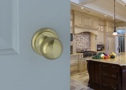 Copper Creek BK2020PB Ball Door Knob, Passage Function, 2 Pack, in Polished Brass
