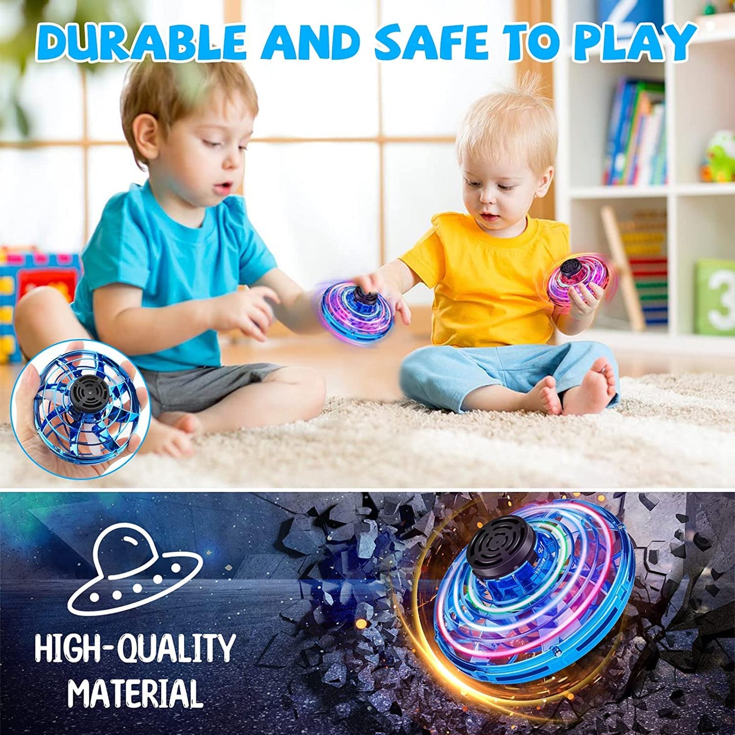 Flying Spinner Mini UFO Drone, Ifly Fly Fidget Spinner, iFly Hand Controlled Boomerang Drone Cool Stuff Toys Gifts for 8 9 10+ Year Old Boys Girls Teens Indoor Outdoor (Blue)