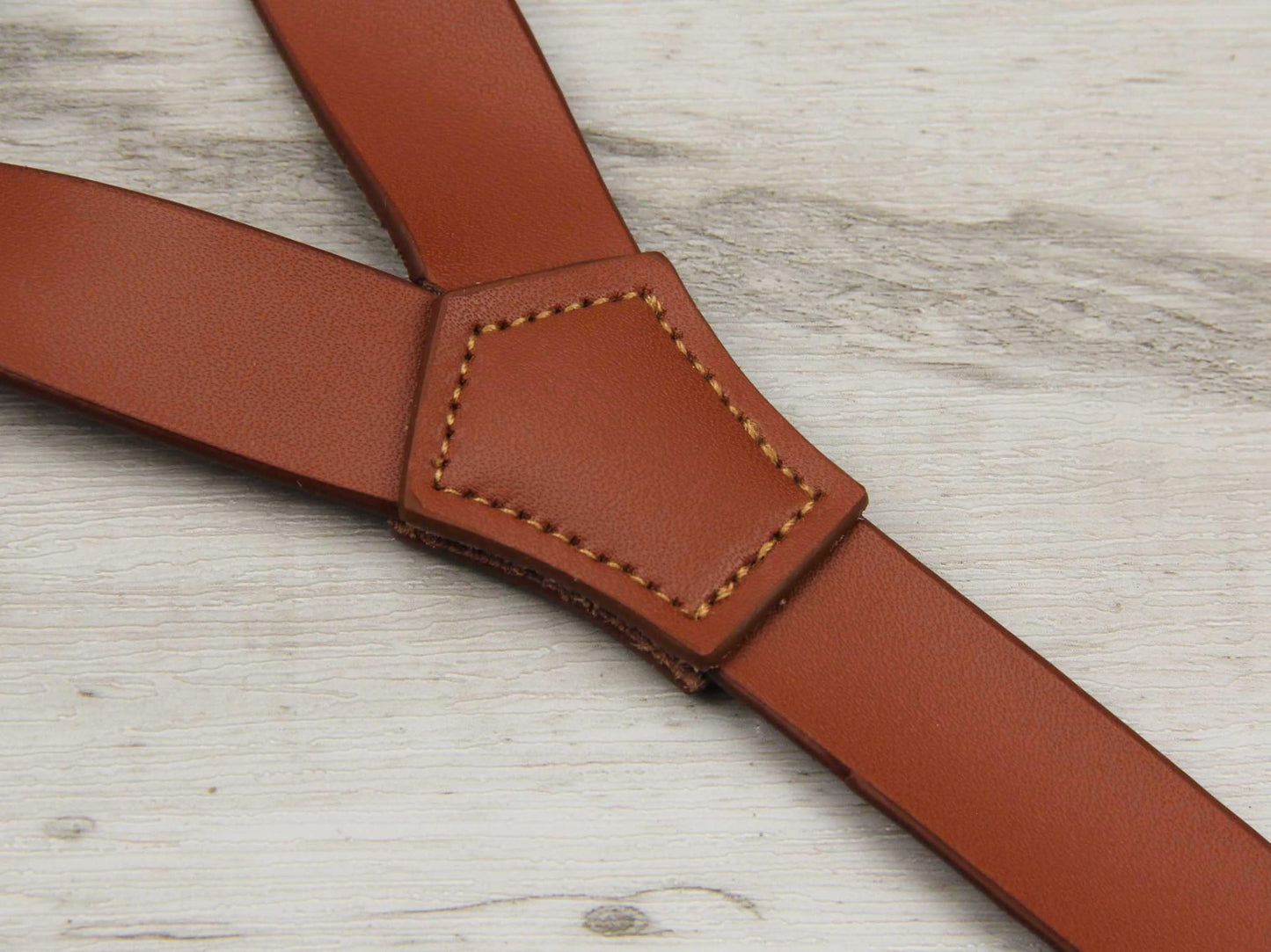 Entwineno Mens Leather Suspenders - Buckle Pattern Adjustable Braces - Wedding Groom (Cognac Brown, L Adult (5'10"~6'1"))