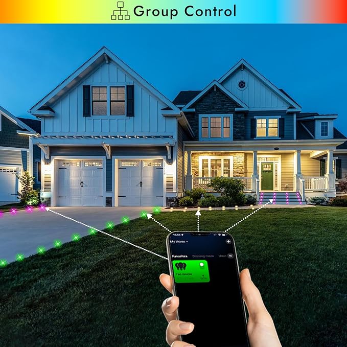 FVTLED LED Deck Lights Kit, 10pcs Φ1.22 WiFi Smart Phone Control Low Voltage Recessed RGBW Deck Lighting Waterproof Outdoor Yard Path Stair Decor, Black